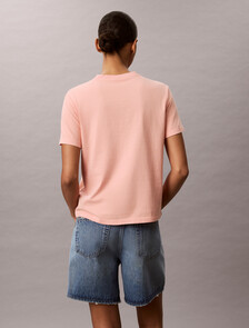 Washed Cotton Monogram T-shirt, Light Red, hi-res