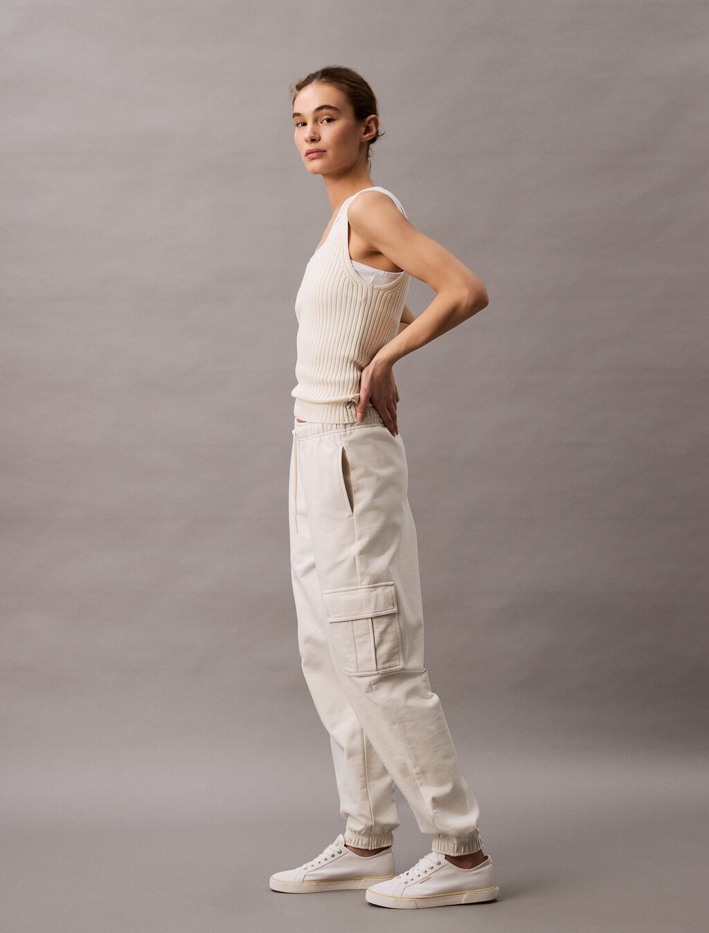 Relaxed Cargo Joggers, Tofu, hi-res