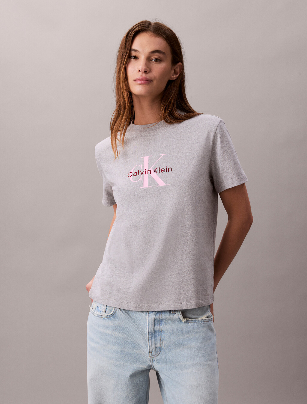 經典 Monogram 圓領 T 恤, Heroic Grey Heather, hi-res
