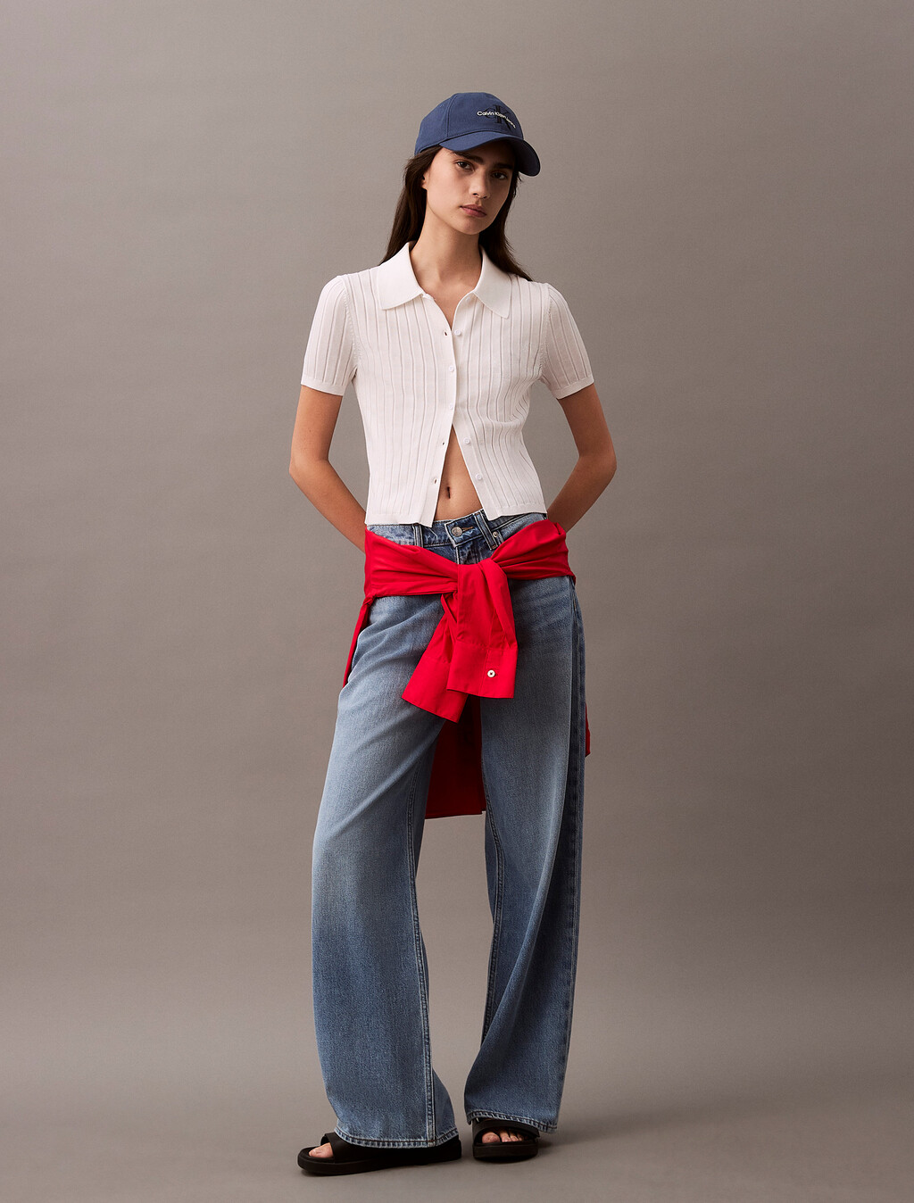 Silky Cropped Baby Polo Shirt, Brilliant White, hi-res