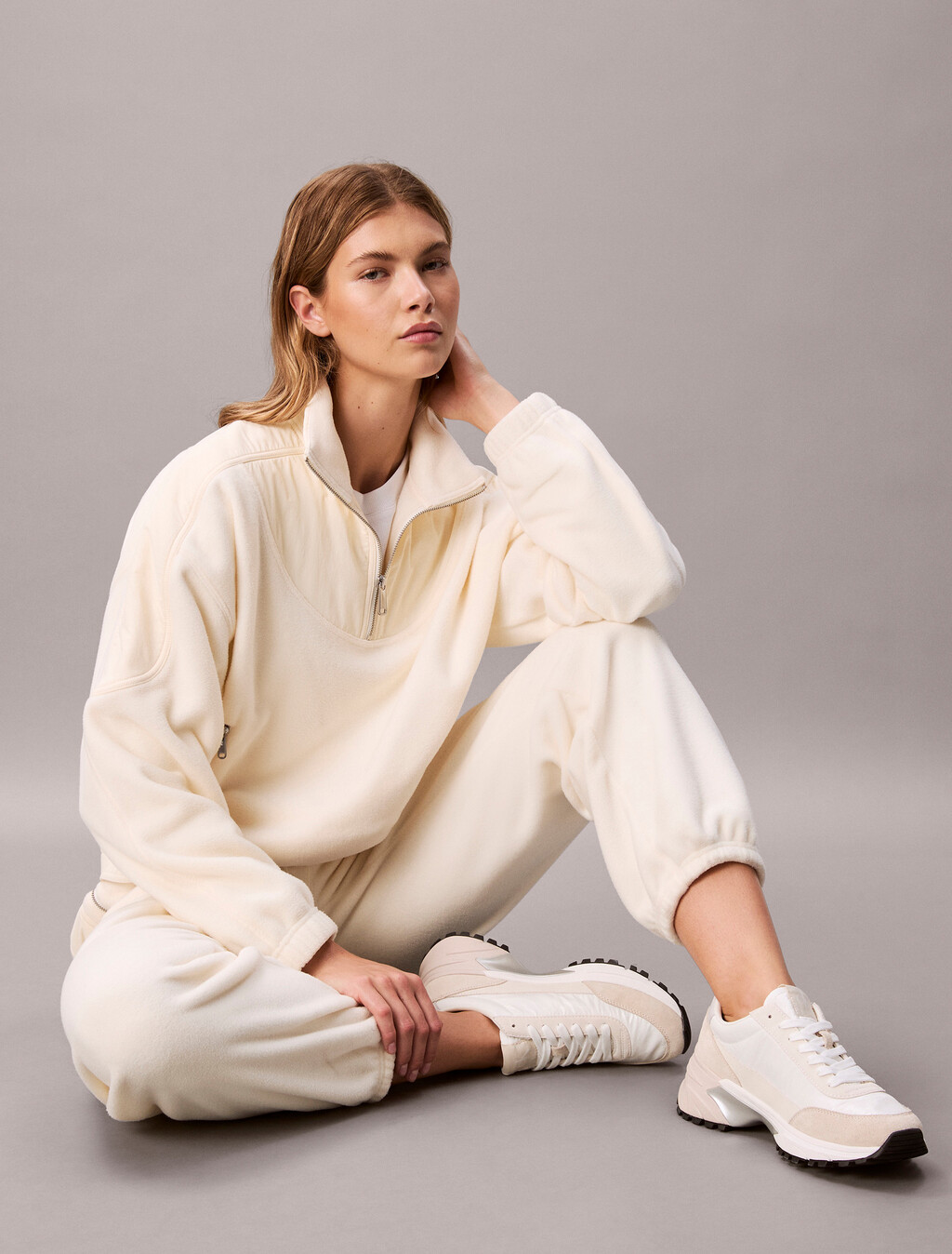 Polar Fleece Jogger, Tofu, hi-res