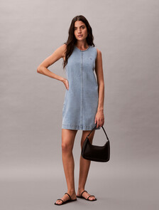 Denim Shift Dress, COASTAL LIGHT, hi-res