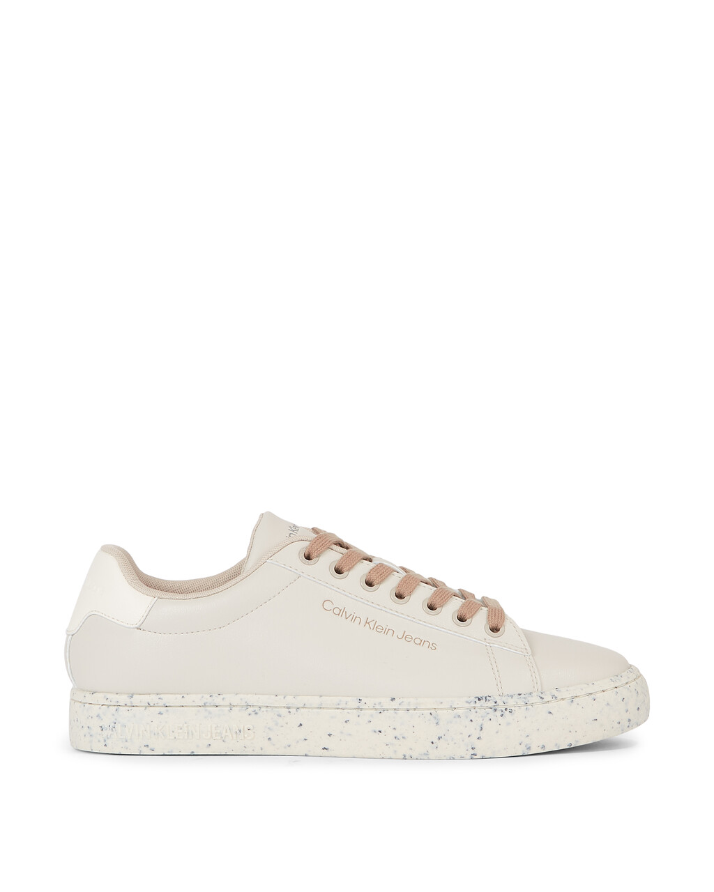 Faux Leather Trainers, Eggshell/Travertine, hi-res