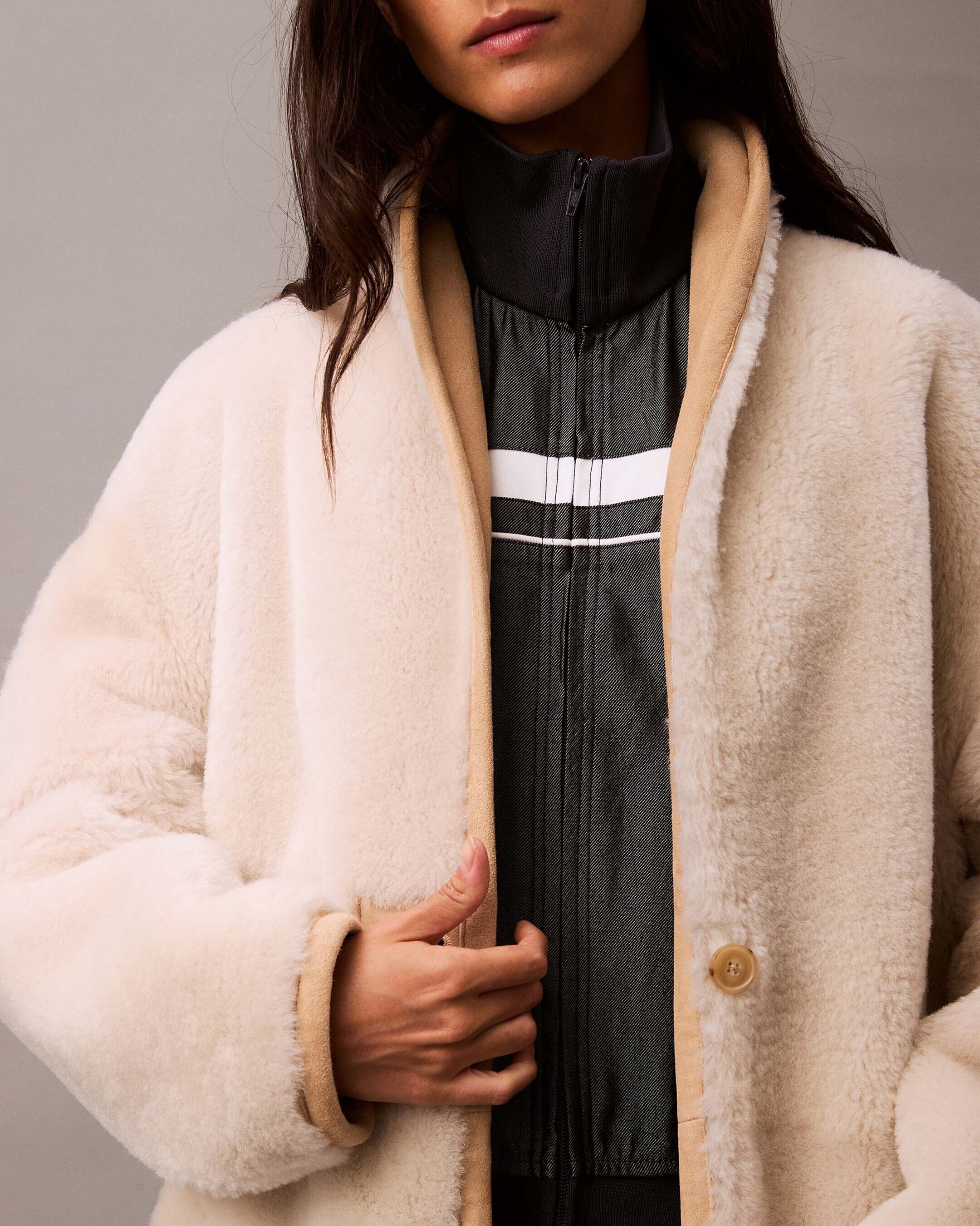 Reversible Shearling Coat multi Calvin Klein Hong Kong