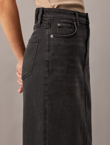 長版牛仔裙裝, Denim Black, hi-res