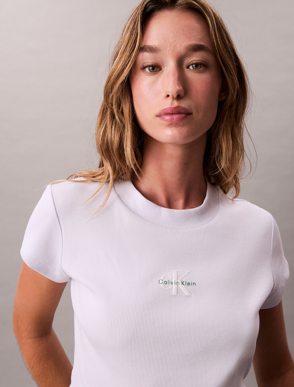 Slim Cropped Monogram T-shirt, Lacey Lilac, hi-res