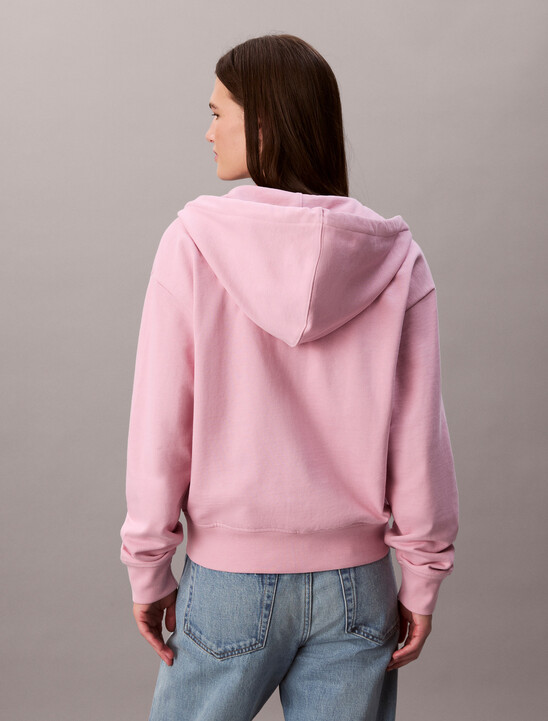 Monogram Cotton Terry Zip Thru Hoodie