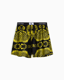 CALVIN KLEIN 1996 梭織棉質平角內褲, SNAKE PRINT_MORNINGSIDE YELLOW, hi-res