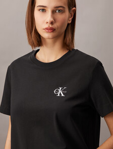 Core Essentials Monogram 刺繡 T 恤, Black, hi-res