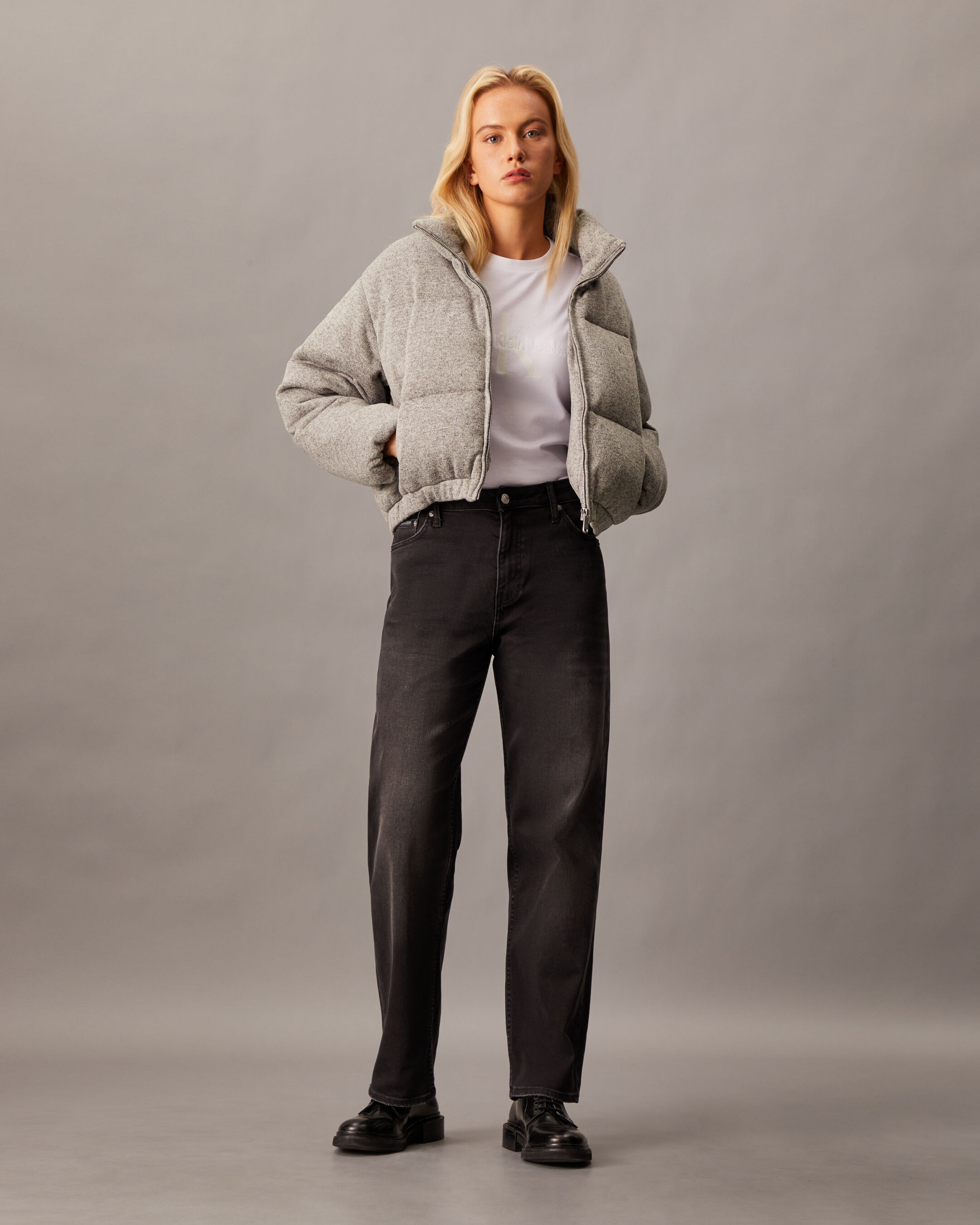 Calvin klein grey jacket new arrivals