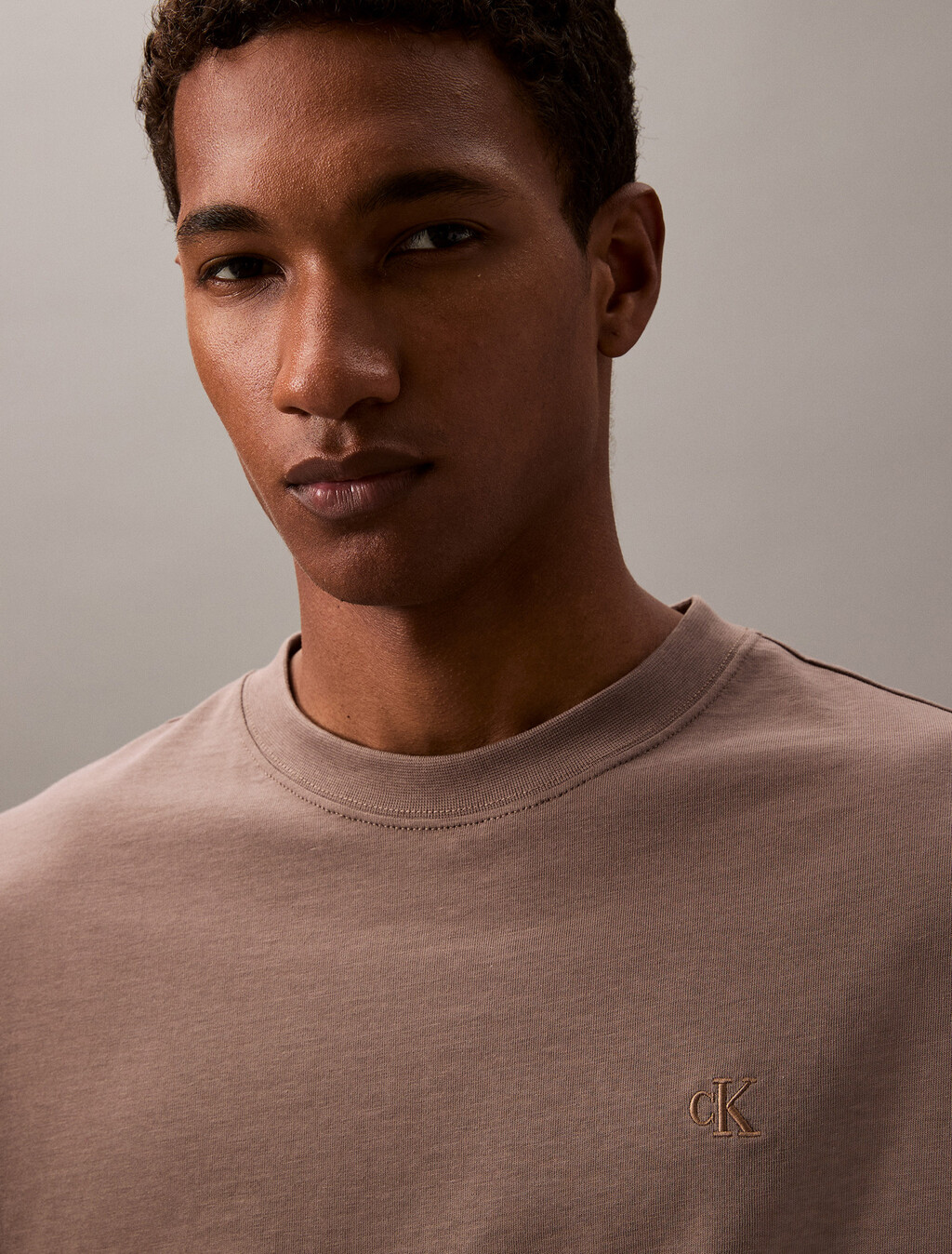 Calvin Logo Crew Neck Tee, Falcon, hi-res