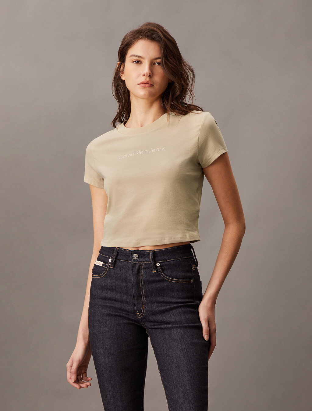 經典標誌貼身 T 恤, White Pepper, hi-res