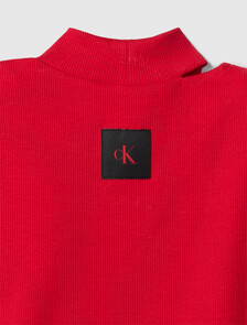 Cut Out Slim Crewneck T-Shirt, Pantone Red, hi-res