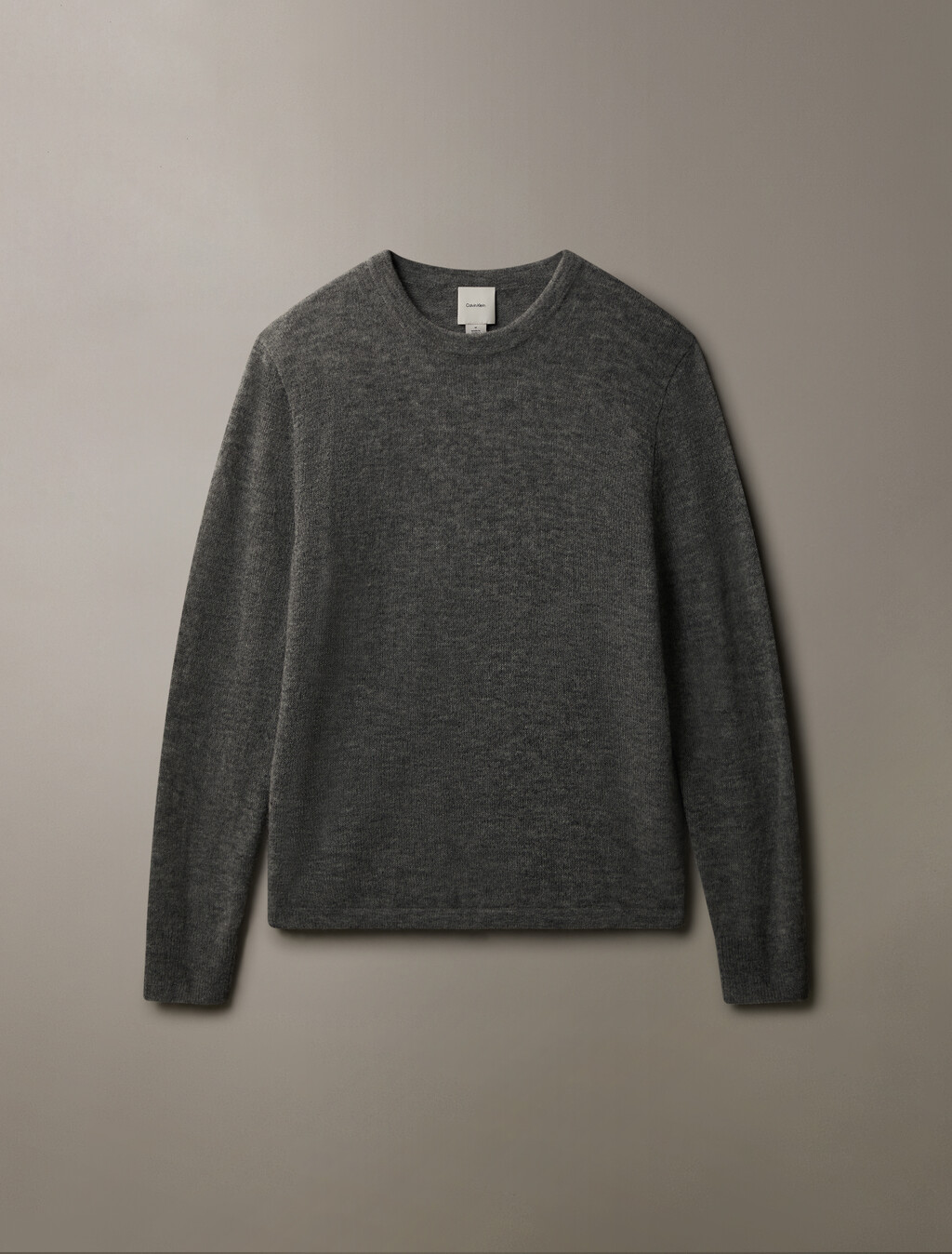 Lightweight Alpaca Blend Crewneck Sweater, Medium Grey Htr, hi-res