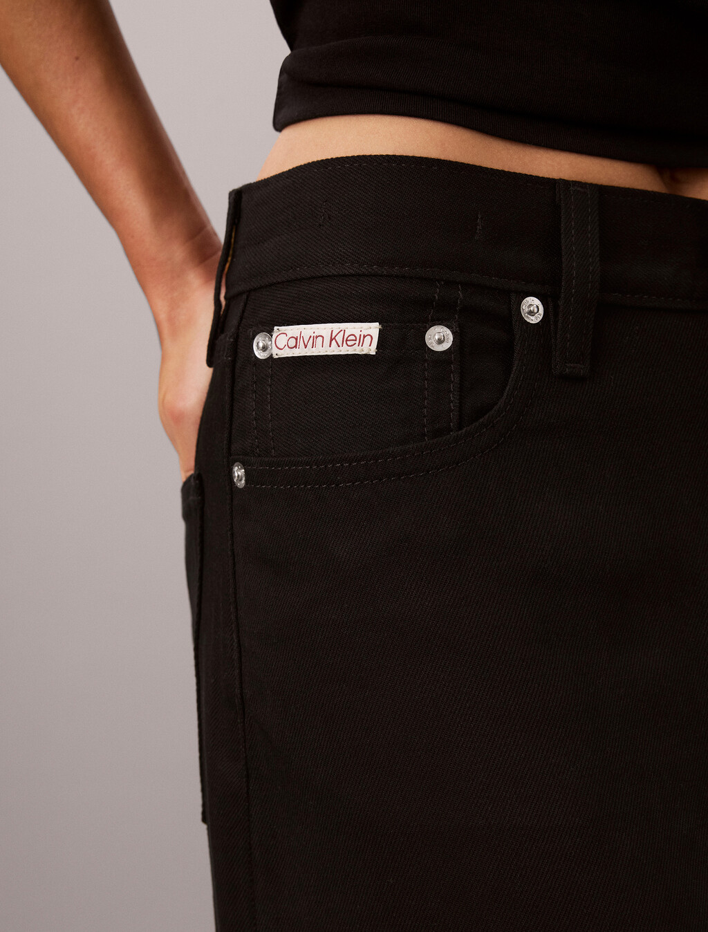 Denim Maxi Skirt, CK CLASSIC BLACK, hi-res