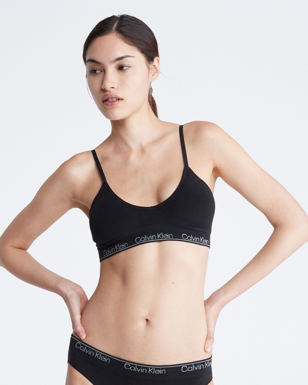 Modern Seamless Triangle Bralette, Black, hi-res