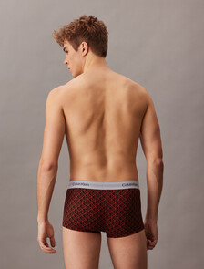 3 件裝低腰平口內褲 - Icon Cotton Stretch, Black/Seamless Emblem_Dark Berry/Adrenaline Rush, hi-res