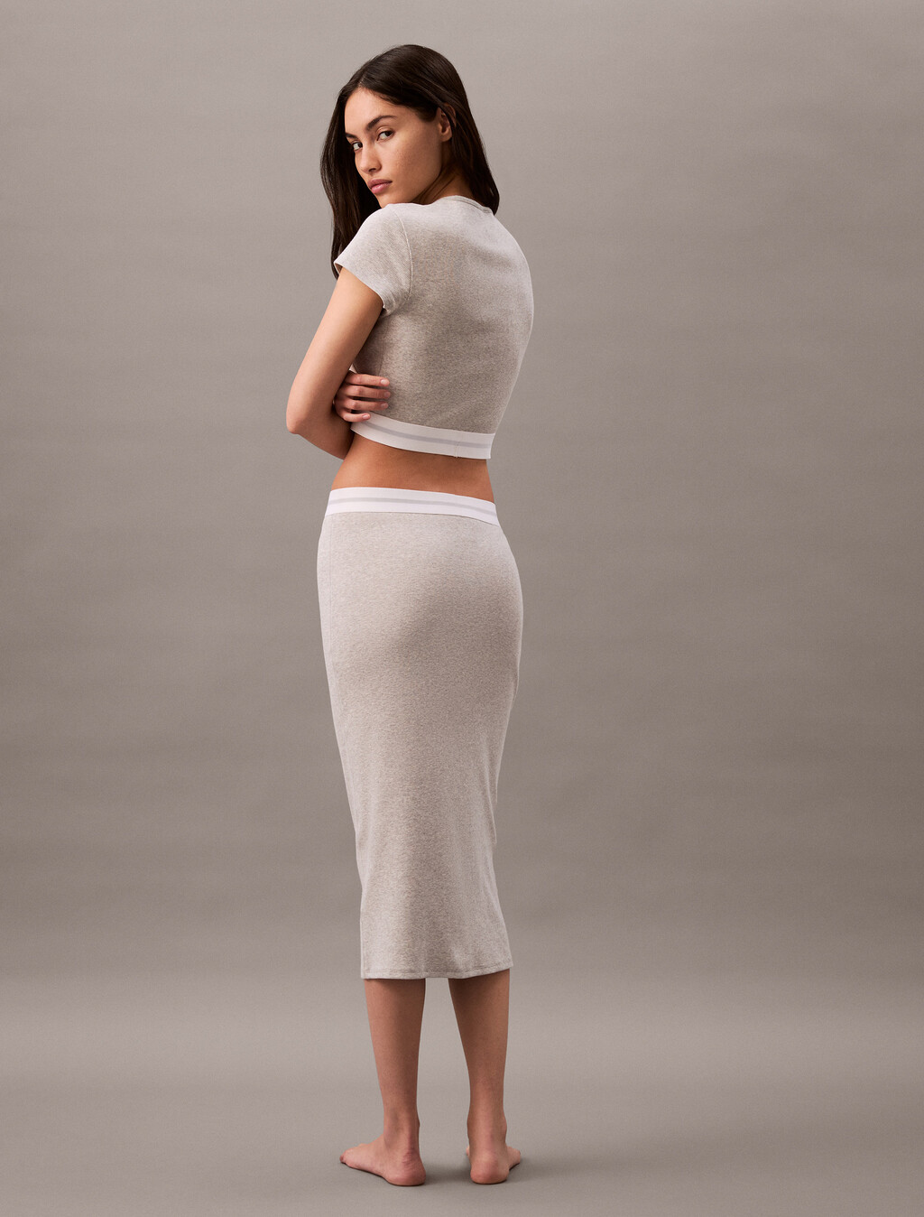 Rib Knit Cropped Tee, LILAC QUARTZ, hi-res