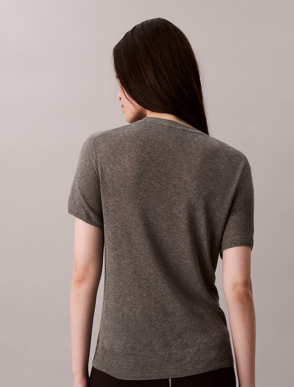 Fine Gauge Viscose Jumper, B30 Grey Heather, hi-res