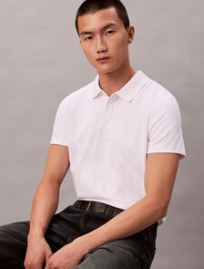 Luxe Slim Polo, Bright White, hi-res