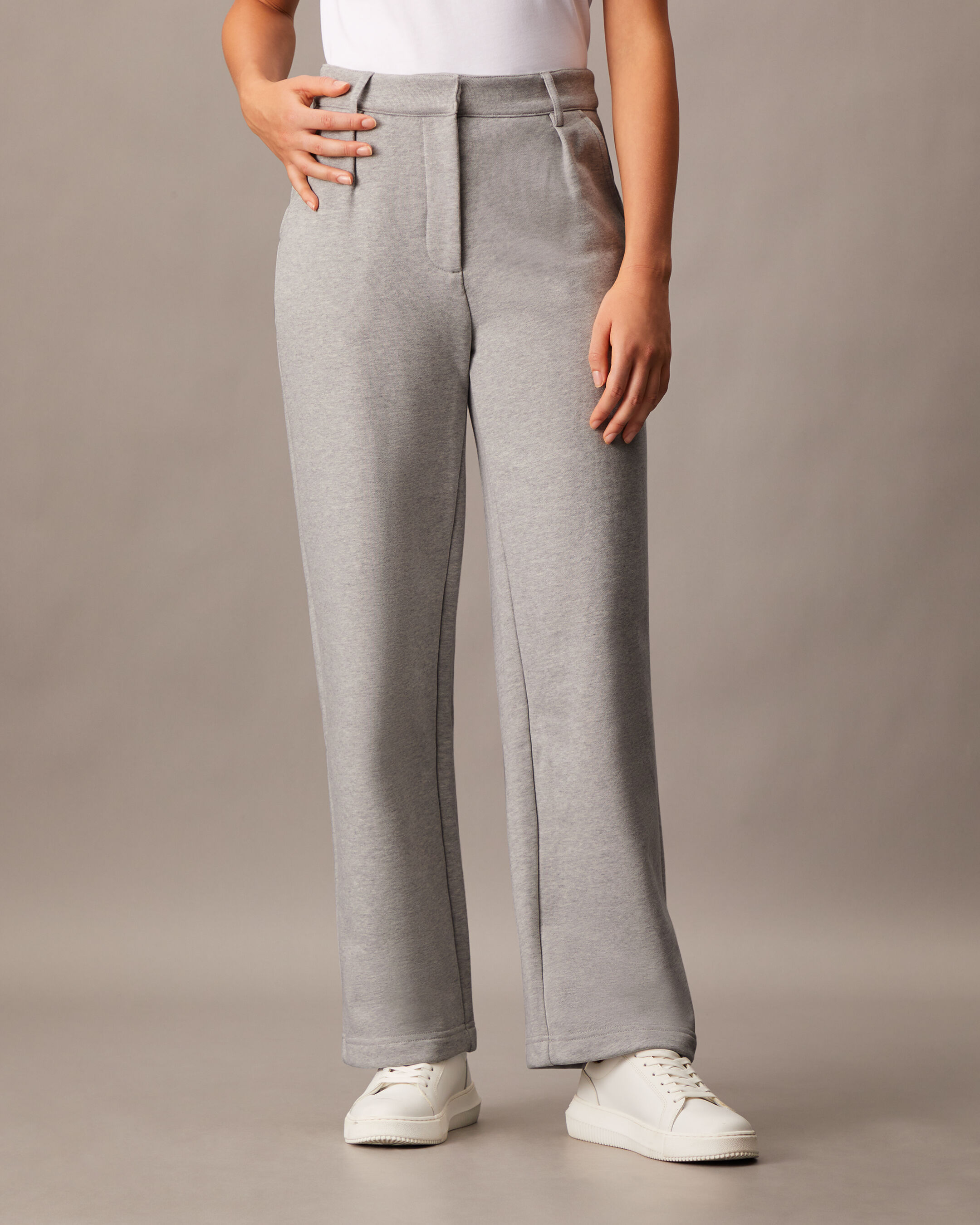 Women's cotton straight leg pants top