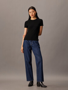 Refined Cotton Jersey Slim Tee, Black, hi-res
