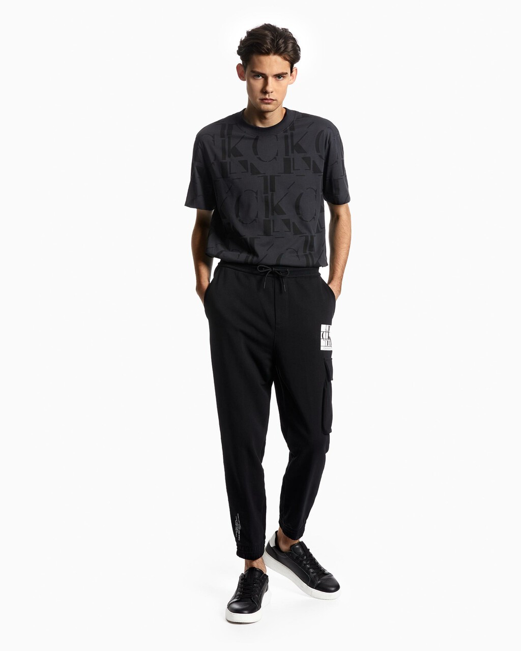 ALL OVER LOGO PRINT TEE, Logo Aop Ck Black, hi-res