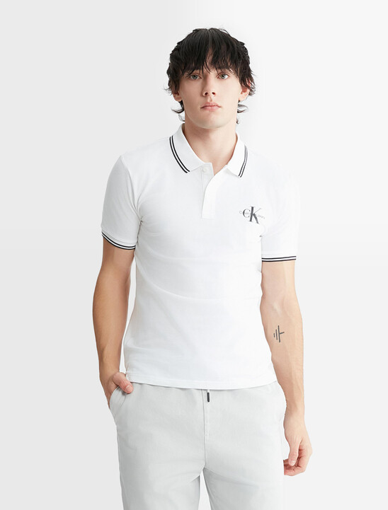 Monologo 標誌修身飾邊 Polo 衫