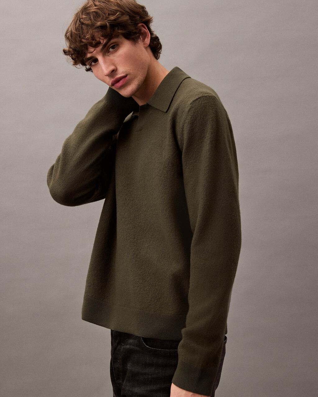 Boiled Wool Polo multi Calvin Klein Hong Kong