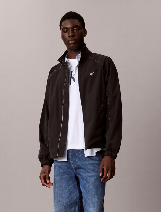 Lightweight Nylon Varsity Track Jacket