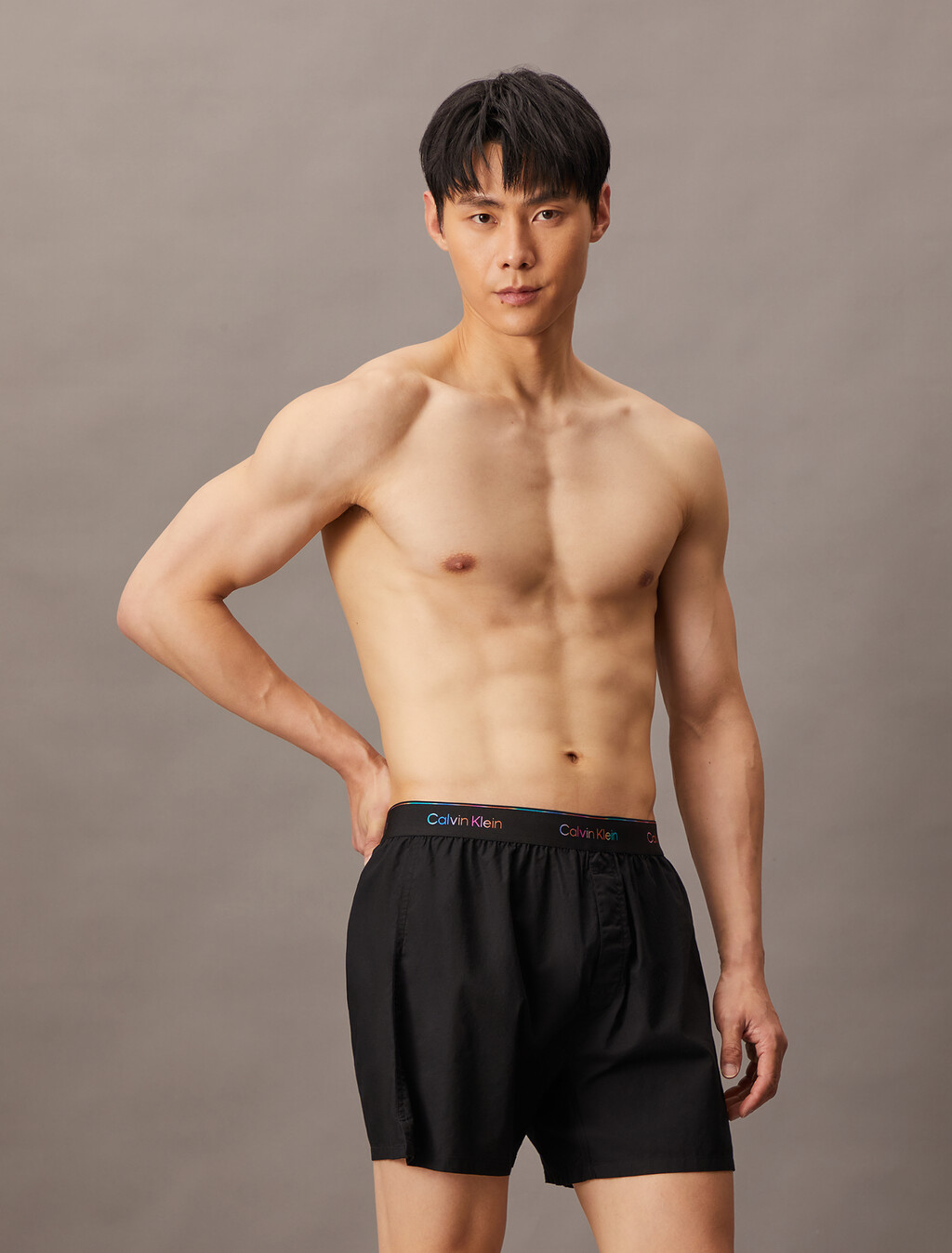 Pride 純棉四角內褲, Black, hi-res