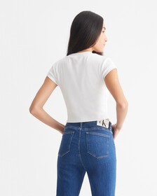 MONOGRAM 貼身 T 裇, Bright White, hi-res