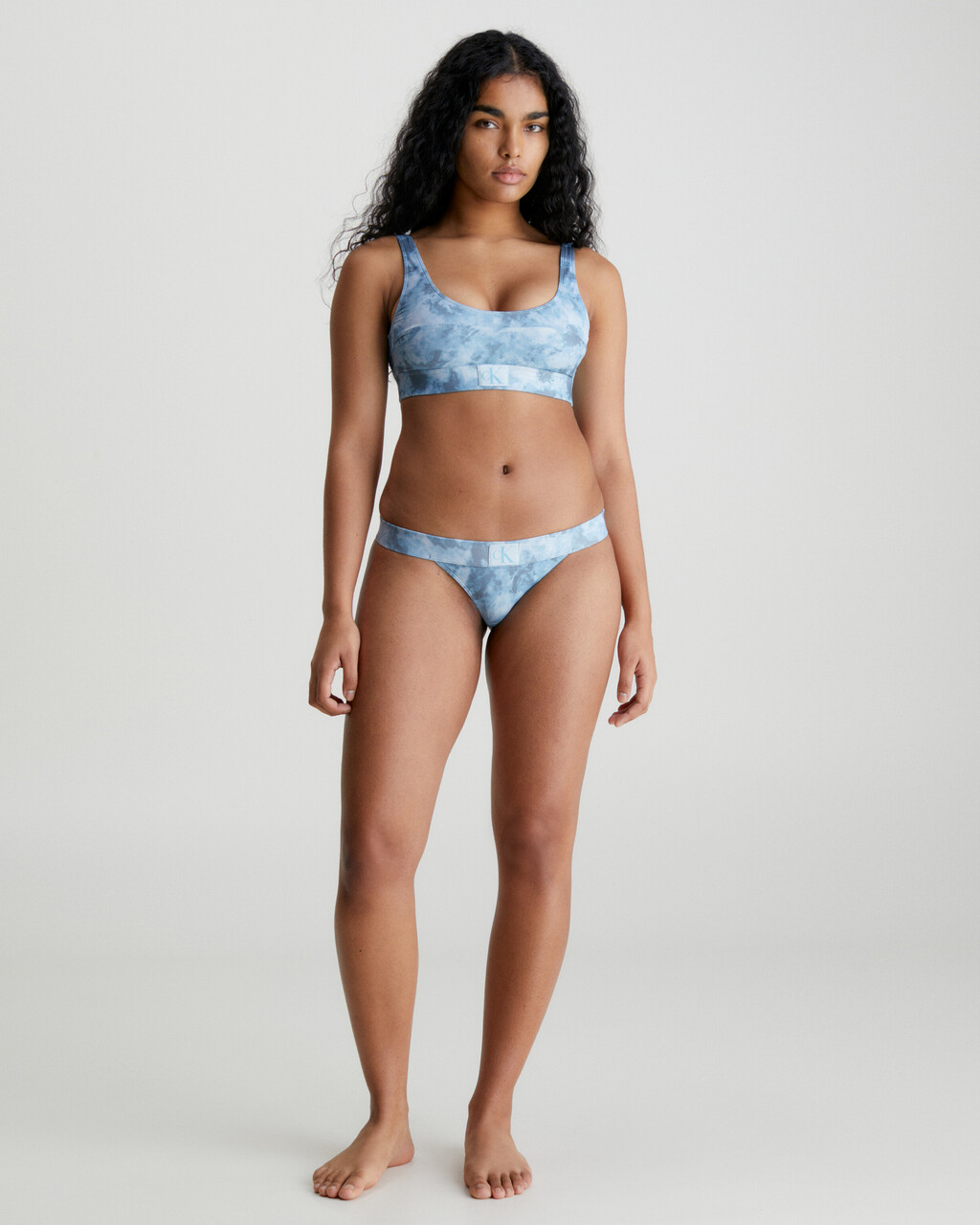 CK Authentic Bralette Bikini Top, Ck Tie Dye Blue Aop, hi-res