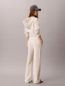 Logo Waistband Wide Leg Joggers, Vanilla Heather, hi-res