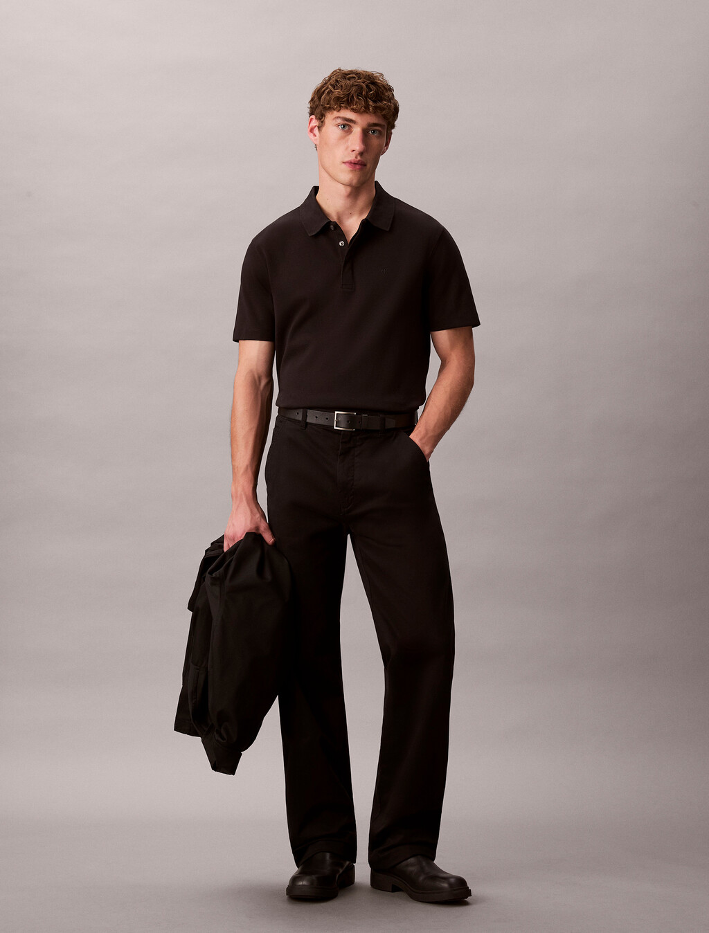 高級棉質 Polo 衫, Black, hi-res