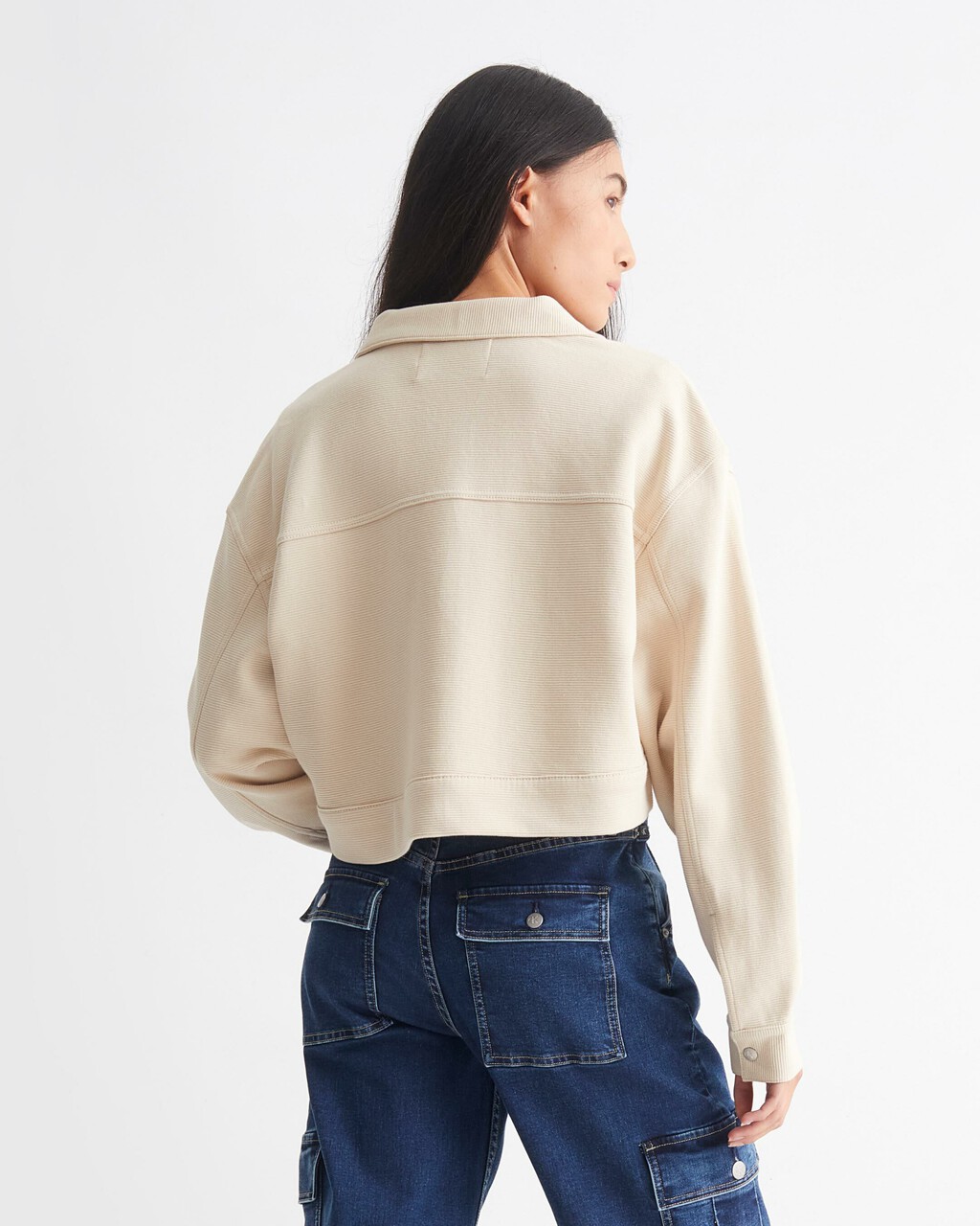 PREMIUM ESSENTIALS 短版卡車外套, Classic Beige, hi-res