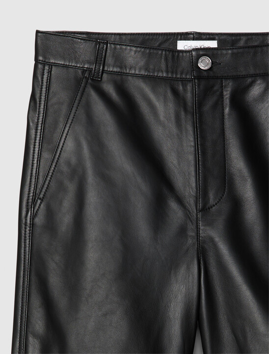 Leather Wide Leg Chinos