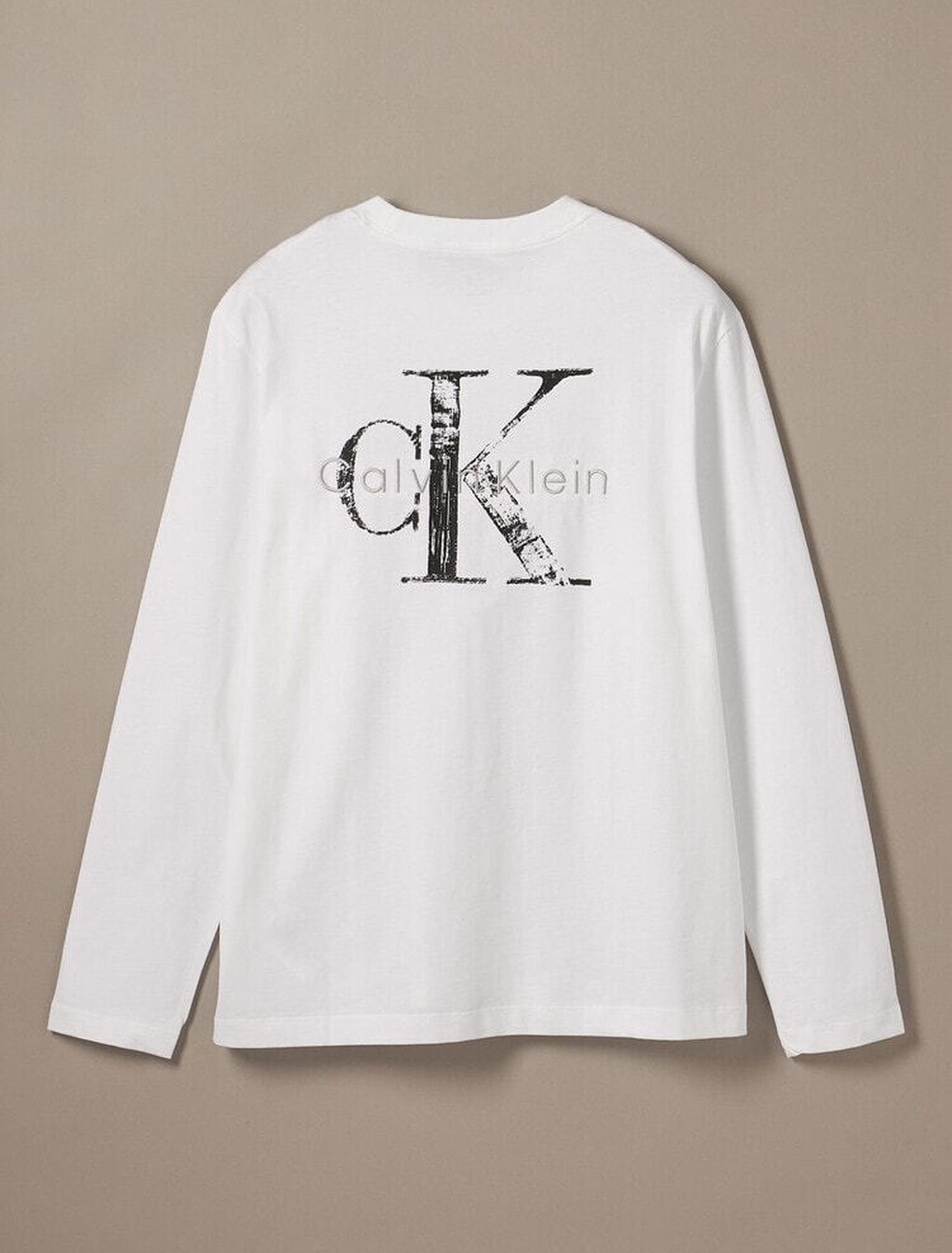 仿舊 Monogram 長袖 T 恤, Bright White, hi-res