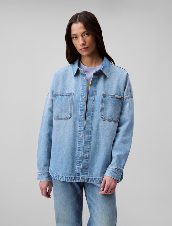Oversized Denim Utility Shirt