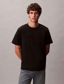 Relaxed Embossed Logo Tee, Black, hi-res