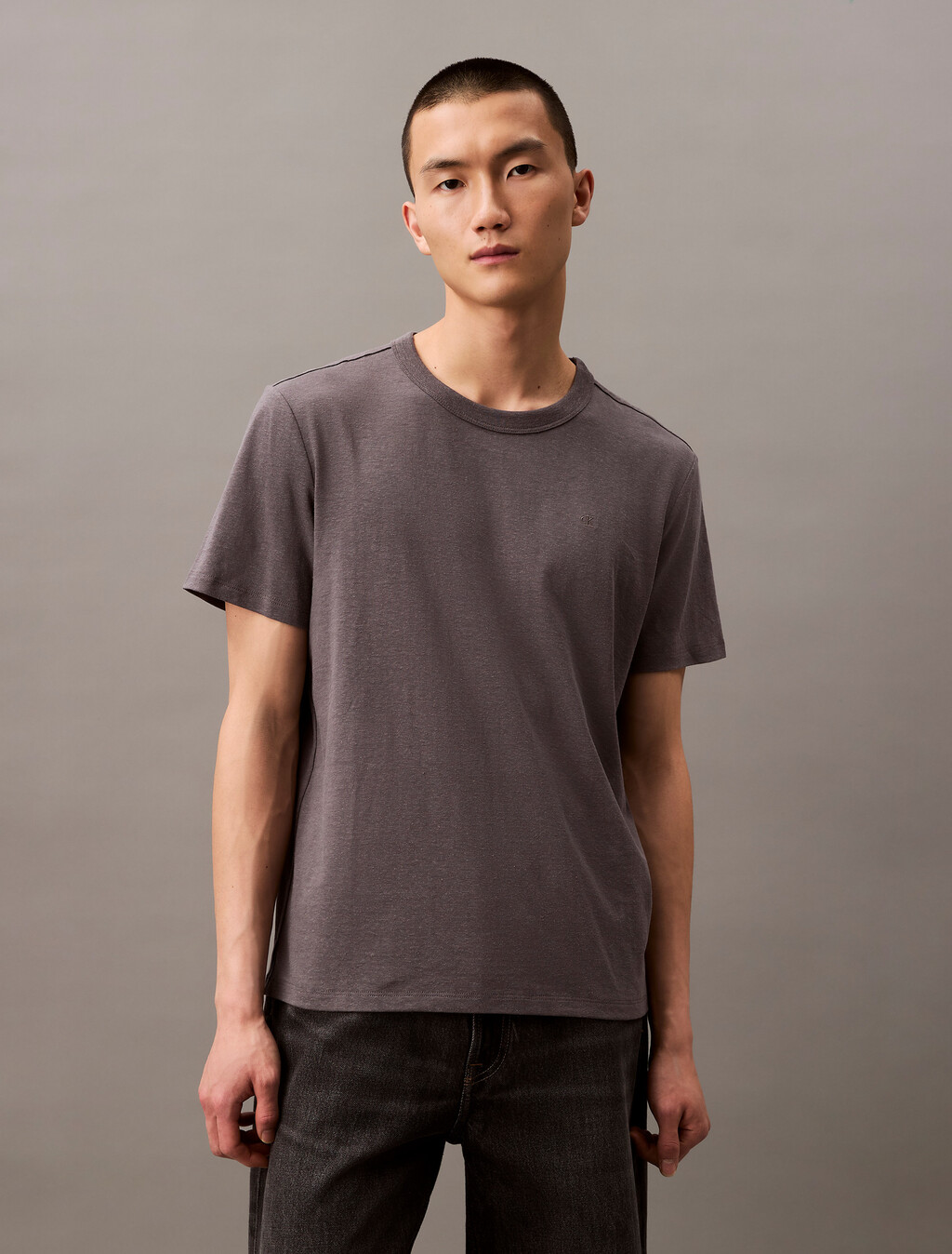 Cotton Hemp Monogram T-shirt, Tornado, hi-res