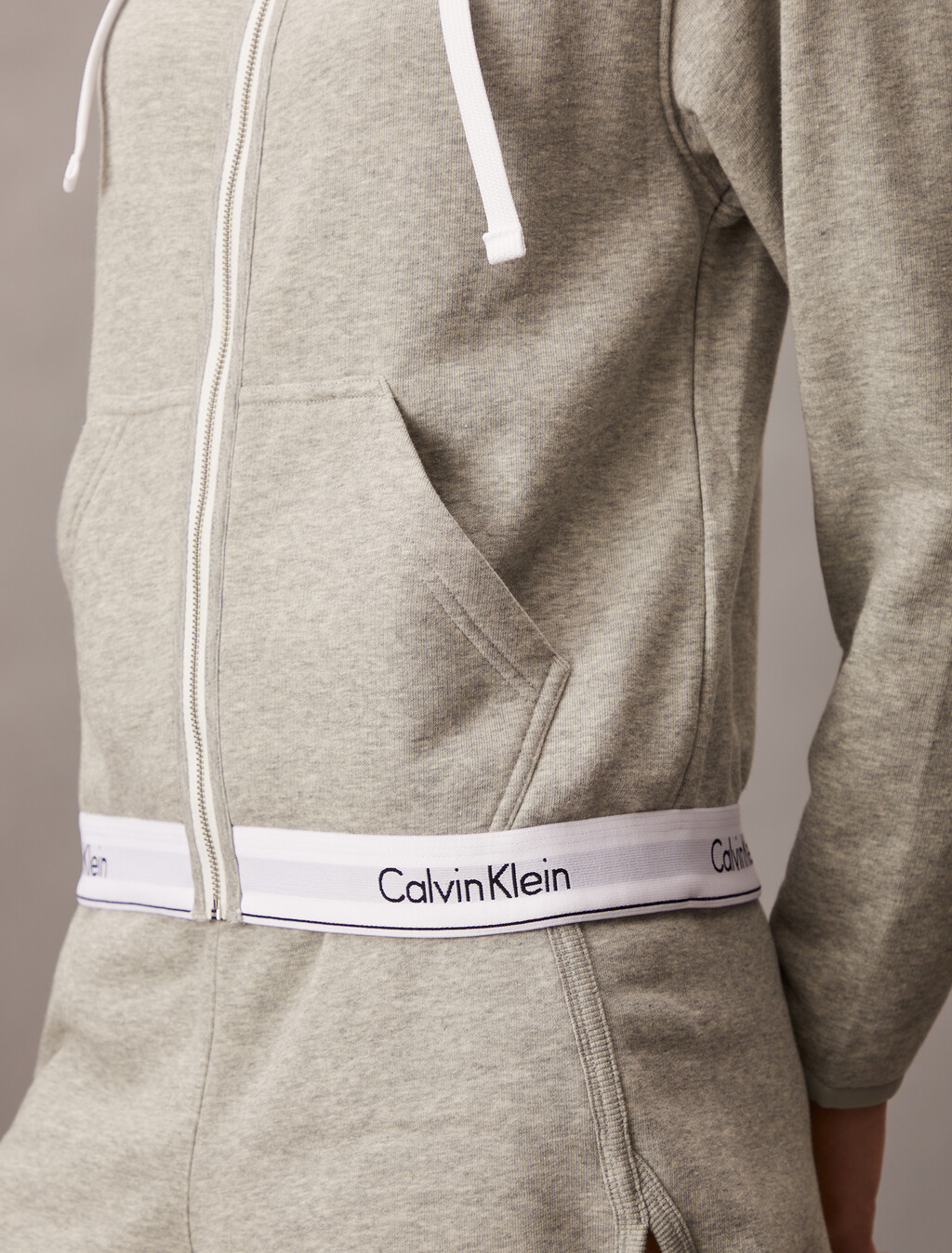 Icon Cotton Zip Through Hoodie, H111 Grey Heather, hi-res