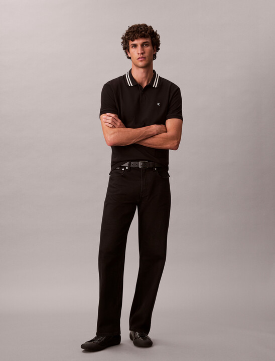 Monogram Logo Pique Tipped Classic Polo Shirt