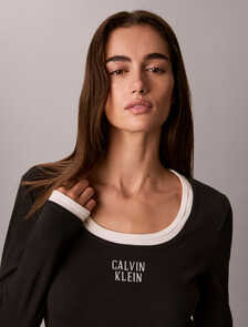 Logo Graphic Rib Mini Dress, Black, hi-res