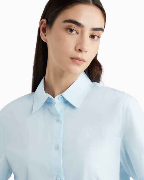 Modern Metals Cropped Shirt With Logo Charm