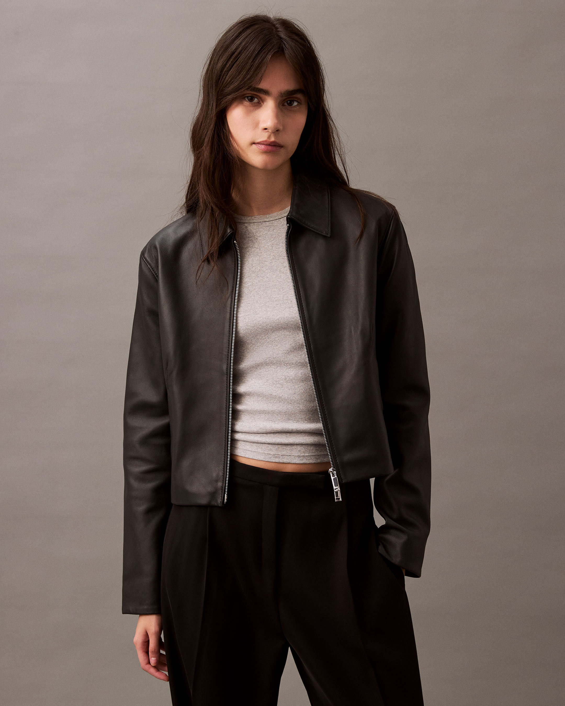 Nappa Leather Jacket black Calvin Klein Hong Kong