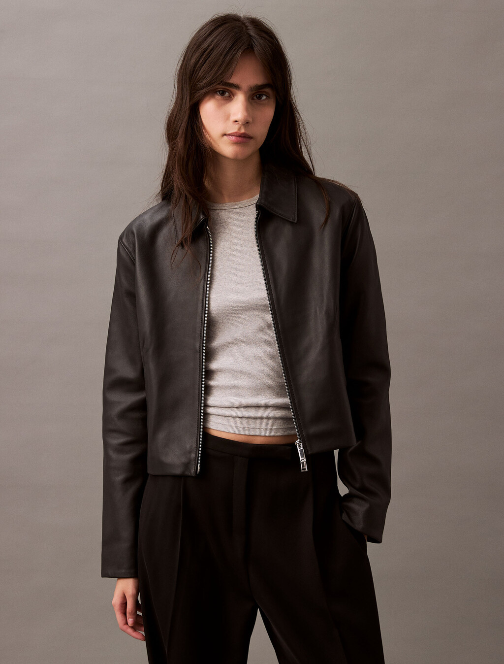 Nappa Leather Jacket, Black Beauty, hi-res