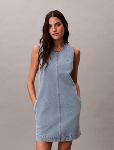 Denim Shift Dress, COASTAL LIGHT, hi-res