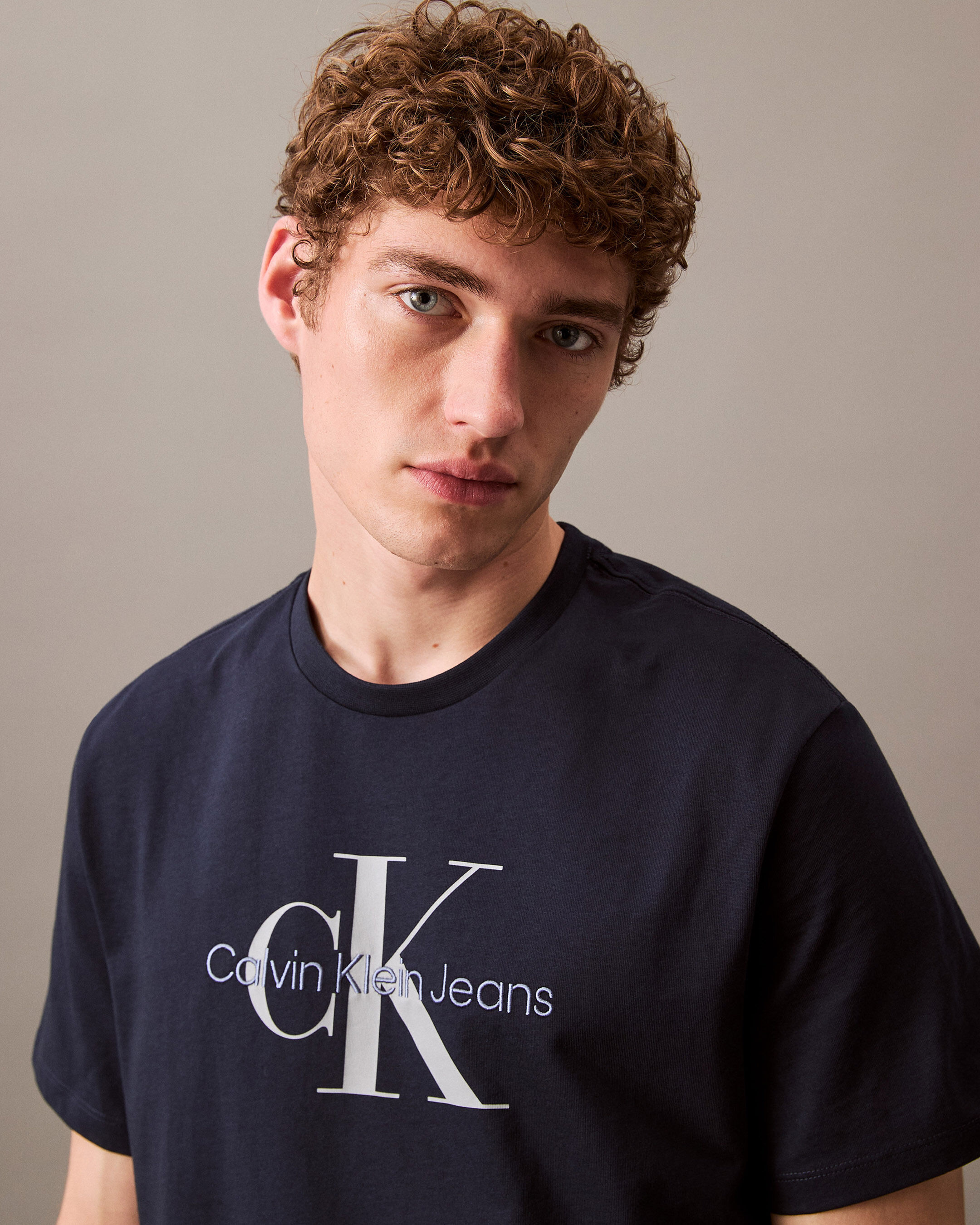 Monogram Logo Graphic Classic Crewneck T Shirt blue Calvin Klein Hong Kong