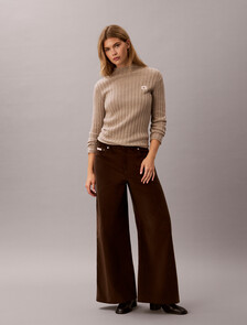 Corduroy Wide Leg Trousers, Brown Cork, hi-res